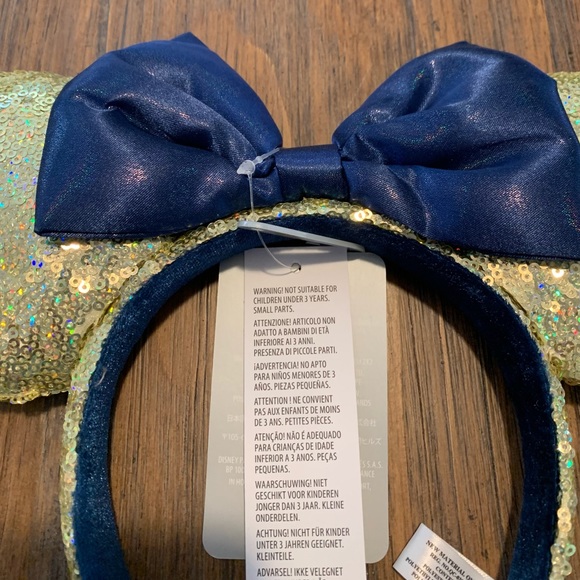 Walt Disney World  50th anniversary Minnie Mouse Ears headband Gold And Blue - Picture 6 of 10